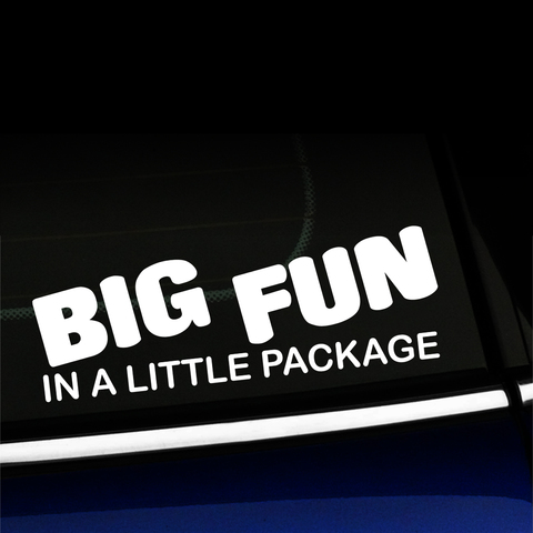 Big Fun in a Little Package - Vinyl Car Decal Product Page