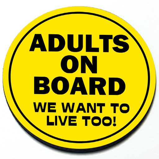Adults on Board Magnetic Grill Badge in 3D