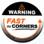 Warning Fast in Corners Magnetic Grill Badge in 3D thumbnail