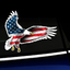 Flying Bald Eagle with US Flag thumbnail