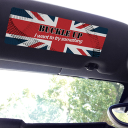 Visor stickers, Set of 2 - Large - Buckle Up I Want to Try Something