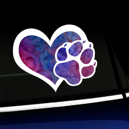 Pet Love Paw in Heart Decal Sticker » A1 Decals