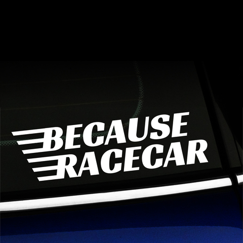 Because Racecar - Vinyl Decal Product Page