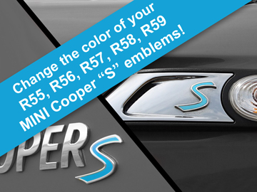 S Decal Replacements for MINI Cooper S 2nd Gen R55 R56 R57 R58 R59 Scuttle and Rear Emblem Product Page