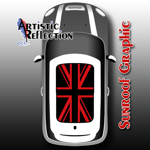 Combined US Flag and Union Jack Sunroof Graphic for MINI Cooper