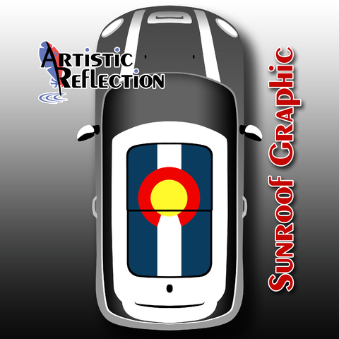 Colorado Flag Nonwaving Sunroof Graphic for MINI Cooper Product Page