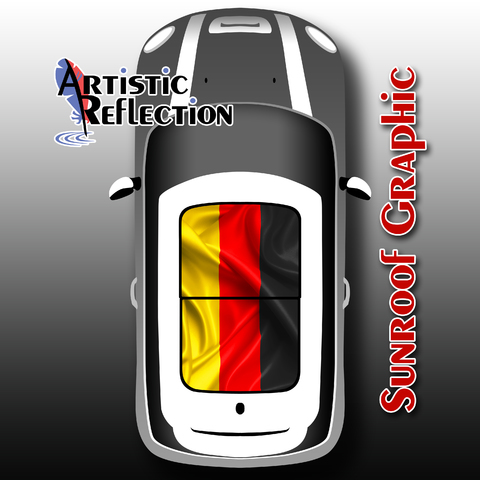 German Flag Waving Sunroof Graphic for MINI Cooper Product Page