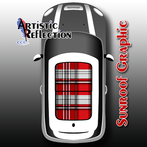 Red Tartan Nonwaving Sunroof Graphic for MINI Cooper Product Page