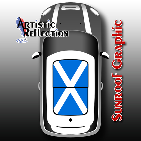 Scotland Flag Nonwaving Sunroof Graphic for MINI Cooper Product Page