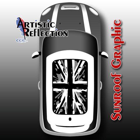 Black Jack Splat Nonwaving Sunroof Graphic for MINI Cooper Product Page