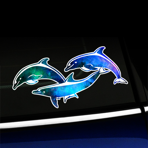 Watercolor Dolphins - Full-color Vinyl Sticker Product Page