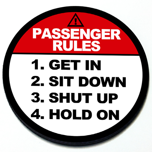Passenger Rules - Magnetic Grill Badge for MINI Cooper Product Page