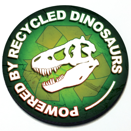Powered by Recycled Dinosaurs - Grill Badge for MINI Cooper
