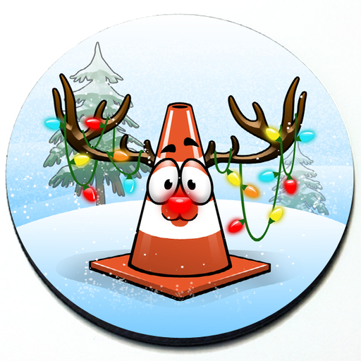 Reindeer Road Cone - Grill Badge Product Page