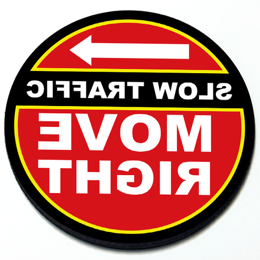 Slow Traffic Move Right Grill Badge 3D