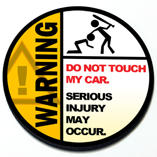 Warning Do Not Touch My Car - Magnetic Grill Badge for MINI Cooper