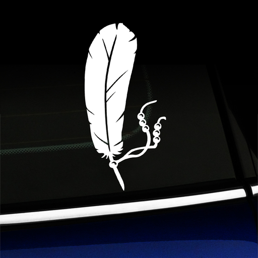 Feather and Beads - Vinyl Car Decal Product Page