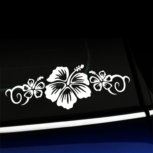 Hibiscus Flower Trio - Vinyl Car Decal Product Page