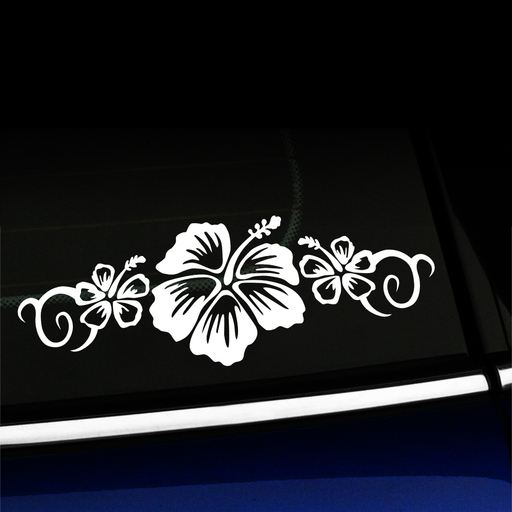 Hibiscus Flower Trio - Vinyl Car Decal