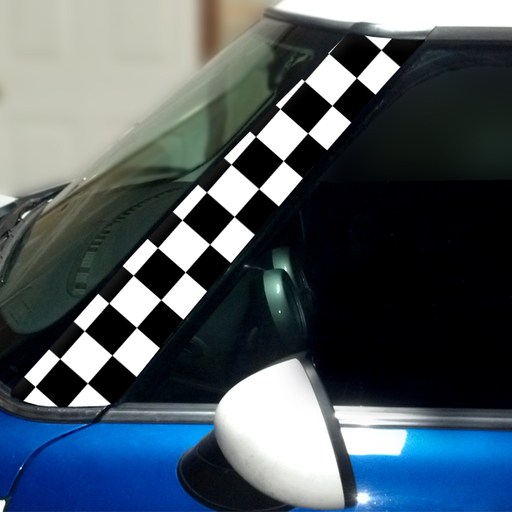 Checkered Vinyl Pillar Decals for 1st Generation MINI Cooper - Set of 2