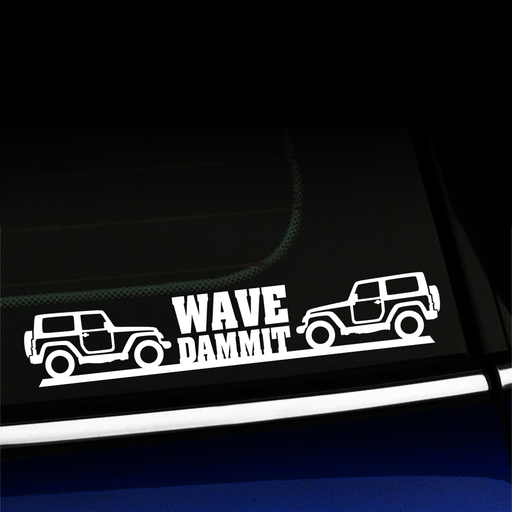 Jeep Wave Dammit - Vinyl Decal Product Page