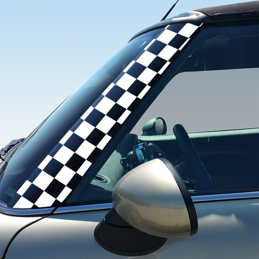 Checkers Pillar Decals for 2nd Generation Hardtop and Convertible MINI Cooper - Set of 2