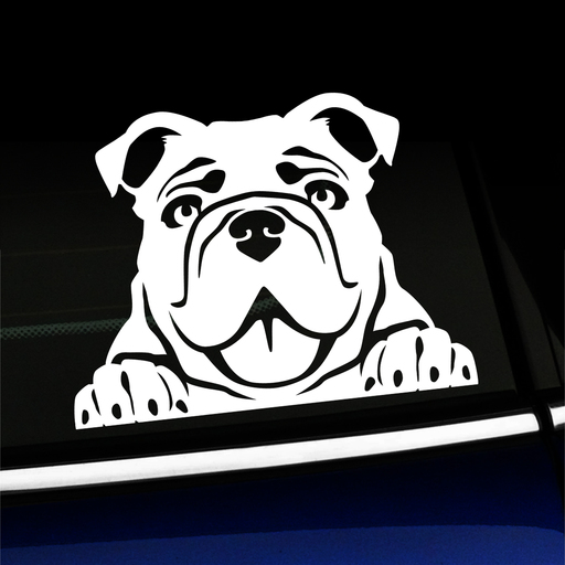 Peeking Bulldog - Vinyl Decal Product Page