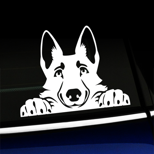 Peeking German Shepherd - Vinyl Decal Product Page