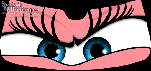 Angry Girl Eyeshade in Pink with Blue Eyes