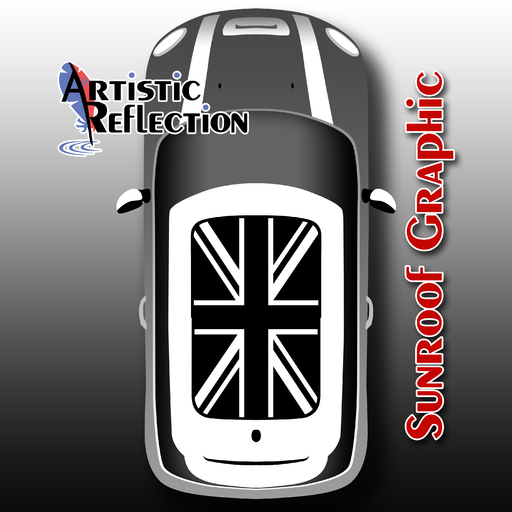 Black and White Jack Sunroof Graphic for MINI Cooper Product Page