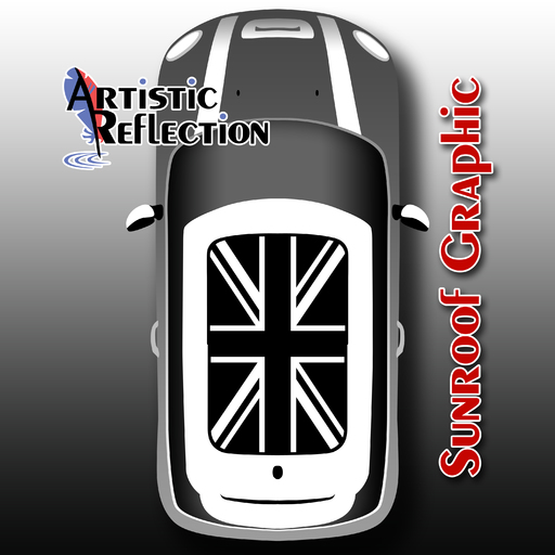 Black and White Jack Sunroof Graphic for MINI Cooper