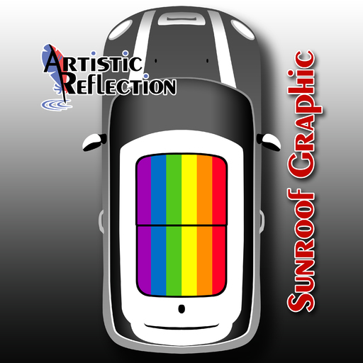 Rainbow Flag Nonwaving Sunroof Graphic for MINI Cooper