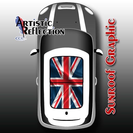 Union Jack Waving Sunroof Graphic for MINI Cooper Union Jack Waving Sunroof Graphic for MINI Cooper