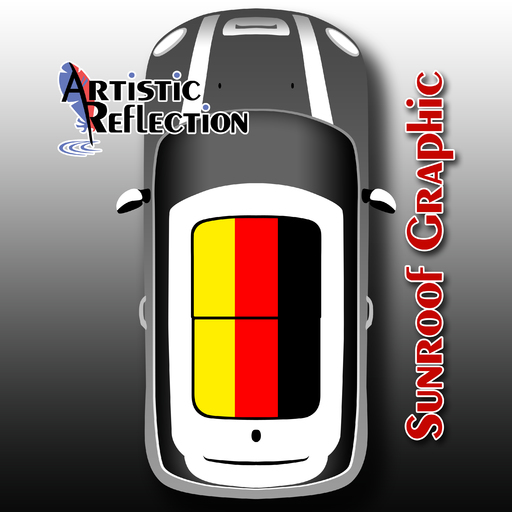 German Flag Nonwaving Sunroof Graphic for MINI Cooper Product Page