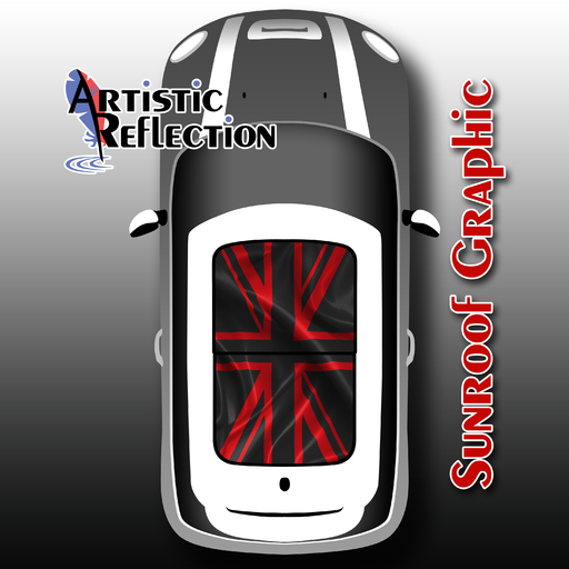 Red Jack Flag - Waving - Sunroof Graphic for MINI Cooper