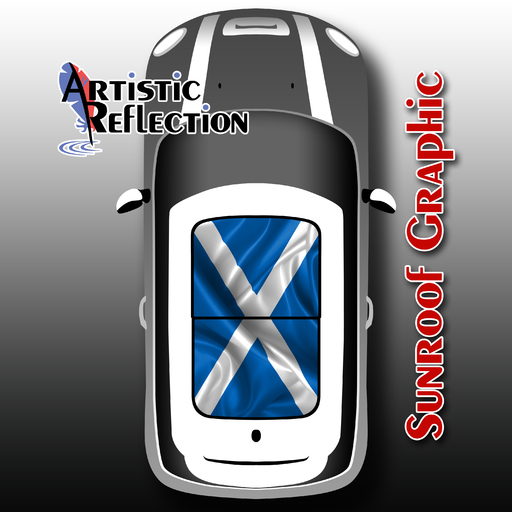Scotland Flag Sunroof Graphic for MINI Cooper Product Page