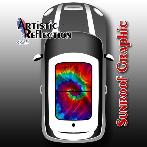 Tie Dye Waving Sunroof Graphic for MINI Cooper Product Page