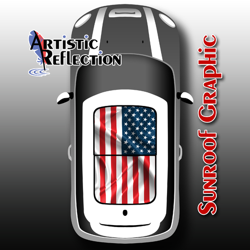 US Flag Sunroof Graphic for MINI Cooper Product Page