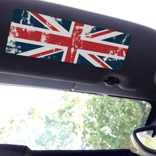 Visor sticker for MINI Cooper with Distressed Union Jack Flag