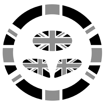 Steering wheel ring, paddle shifters, glove box button - sticker set - Black Jack
