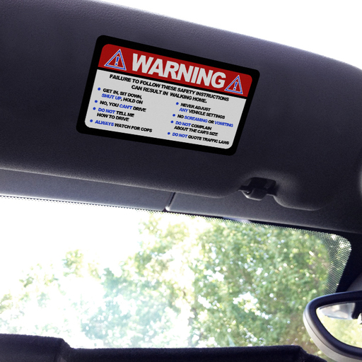 Visor sticker for MINI Cooper with Funny Warning Instructions