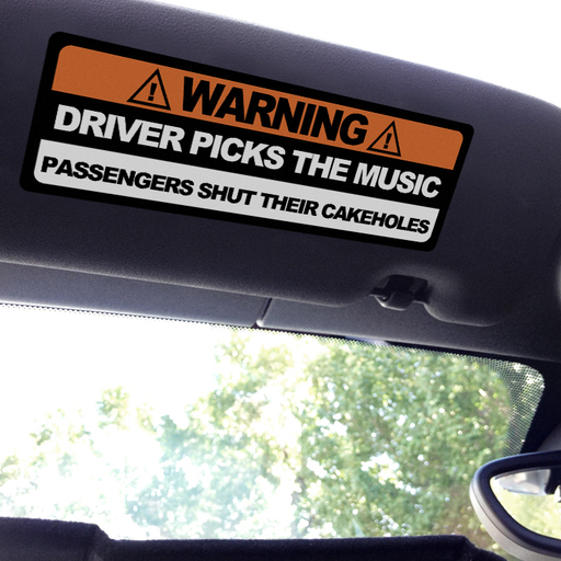 Visor sticker Set - Large - Driver Picks the Music