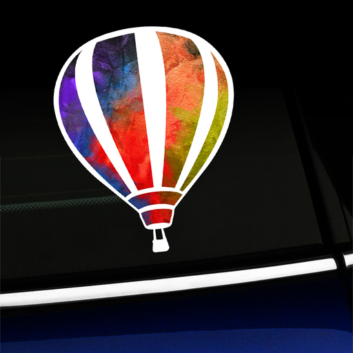Watercolor Hot Air Balloon - Sticker - Full-color Vinyl Sticker