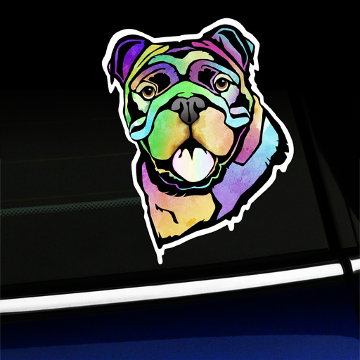 Watercolor Bulldog - Sticker Product Page