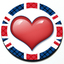 Heart - Union Jack MINI Cooper Magnetic Grill Badge thumbnail