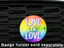 Love is Love Rainbow Badge installed on the front of a MINI thumbnail
