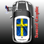 Sweden Flag sunroof graphic on a MINI Cooper thumbnail