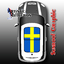 Swedish Flag - Nonwaving - Sunroof Graphic for MINI Cooper thumbnail