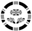 Steering wheel ring, paddle shifters, glove box button - sticker set - Black Jack thumbnail